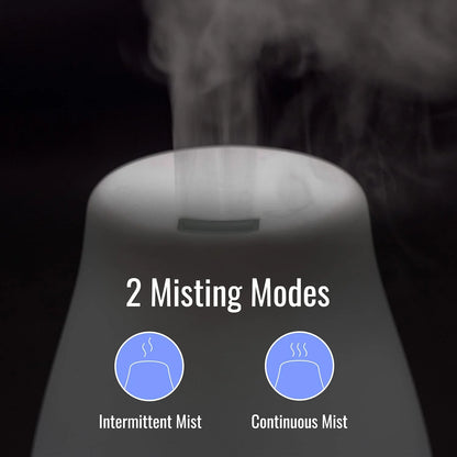 Essential Oil Diffuser, Cool Mist Humidifier and Aromatherapy Diffuser with 150ML Tank Ideal for Small Rooms, Adjustable Timer and Mist Mode, White